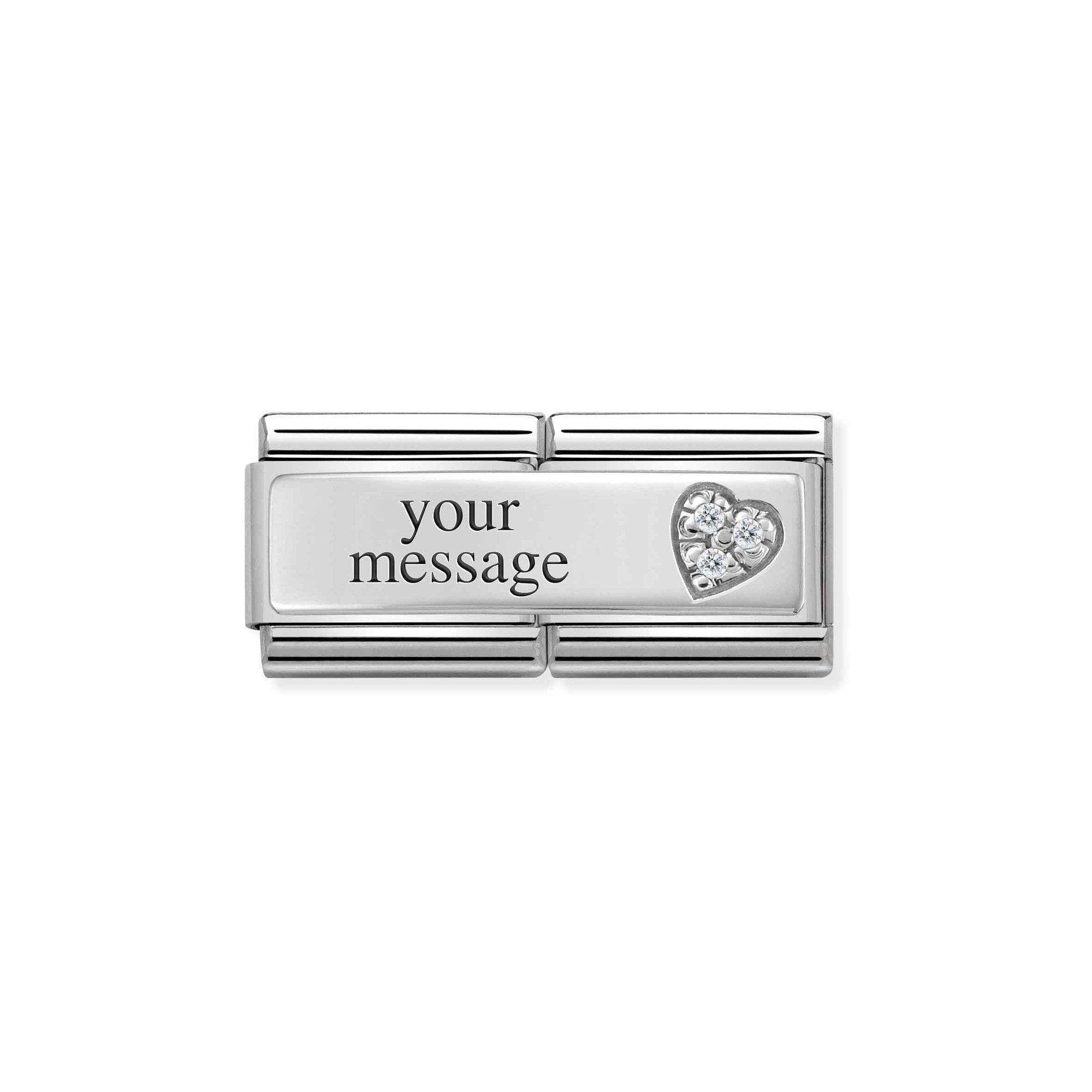 Nomination Composable Classic Double Charm Herz Zirkonia - Edelstahl, Sterling Silber, Zirkonia – Ansicht 5