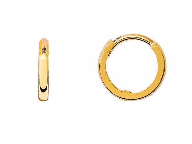 Gelbgold 585 Creolen von Xenox, polierte Oberfläche, klassisches Design, idealer Ohrschmuck für jeden Anlass. Hochwertige Verarbeitung und stilvolle Eleganz.