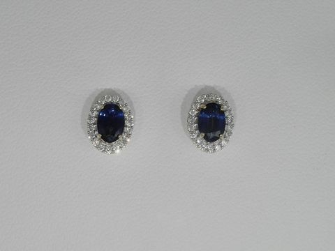 41886-0 Brillant Saphir Ohrringe aus Gold 585 mit hinreißendem Design, hergestellt von Juwelier Harnisch, umgeben von funkelnden Diamanten, ideal für elegante Anlässe.