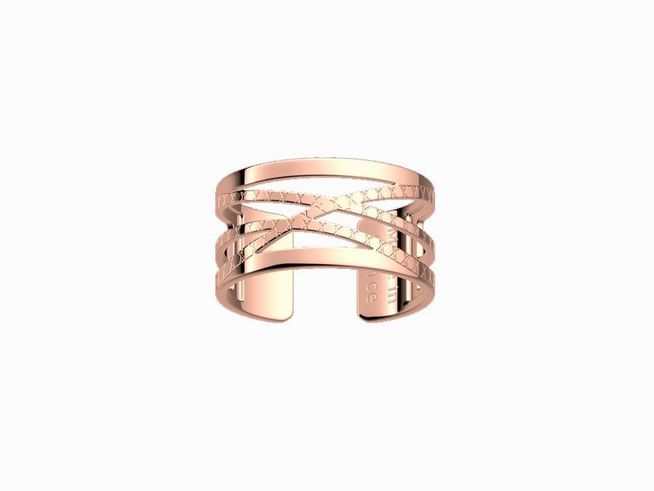 Ring von Les Georgettes in Roségold mit einem modernen, geschwungenen Design und filigranen Details, Größe 56-58, ideal für einen eleganten Look.