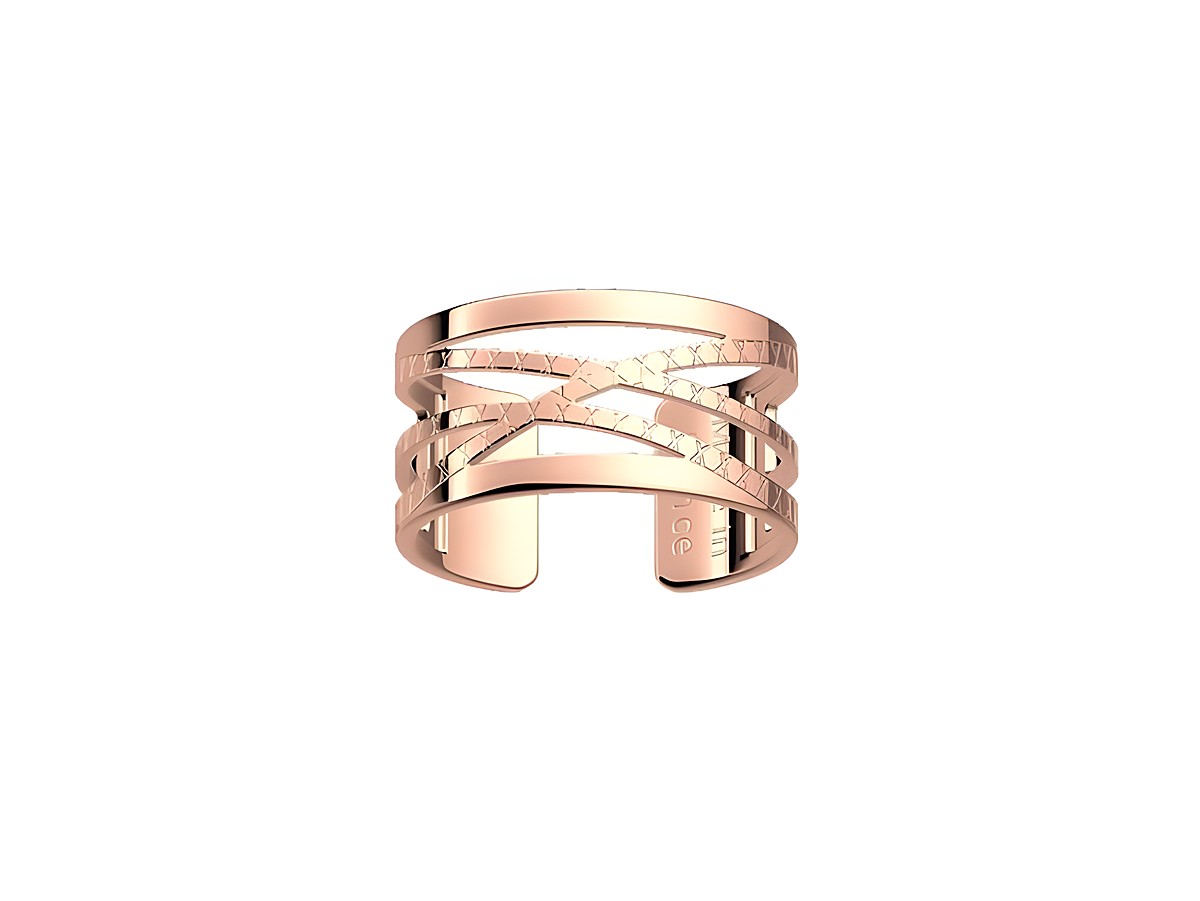 Ring von Les Georgettes in Roségold mit einem modernen, geschwungenen Design und filigranen Details, Größe 56-58, ideal für einen eleganten Look.
