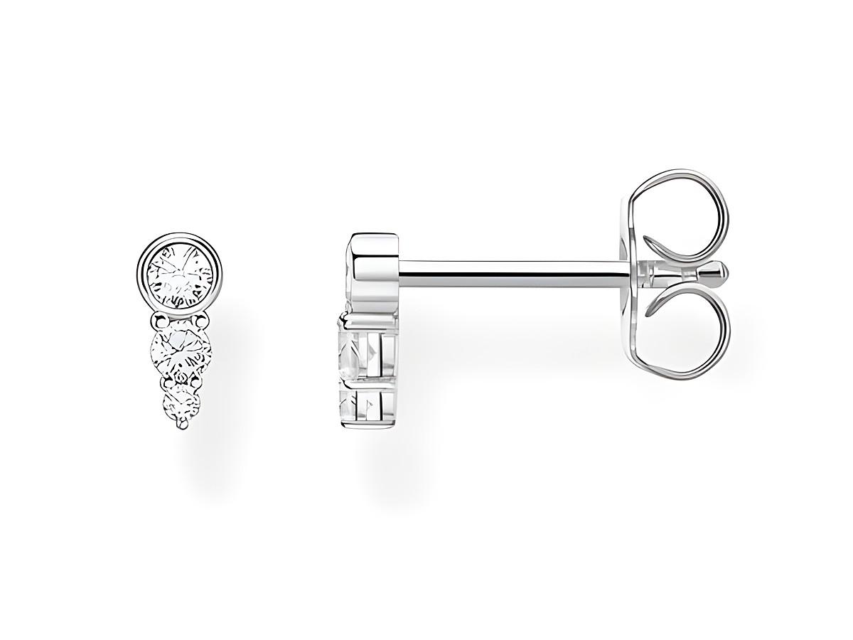 Silberne Ohrstecker aus der Thomas Sabo Charming Collection H2143-051-14 mit klaren Zirkonia, elegantes Design mit funkelnden Akzenten, perfekter Ohrschmuck für jeden Anlass.