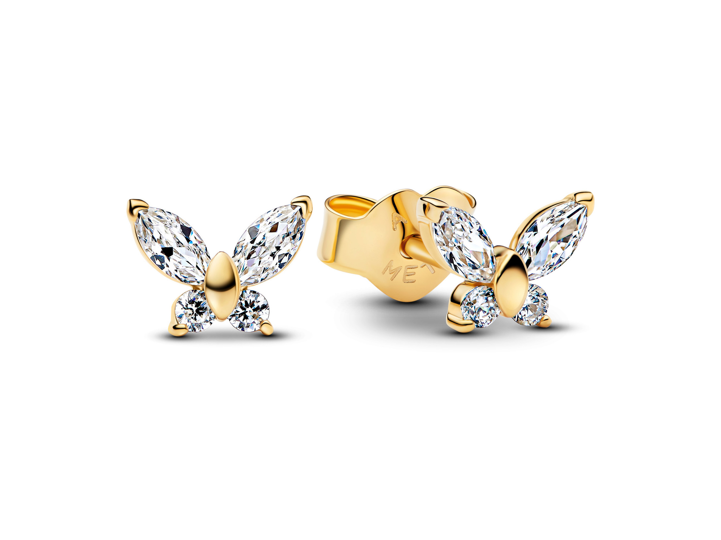 Pandora 264264C01 - Schmetterling Ohrstecker - Gelbgold Vergoldung - Zirkonia