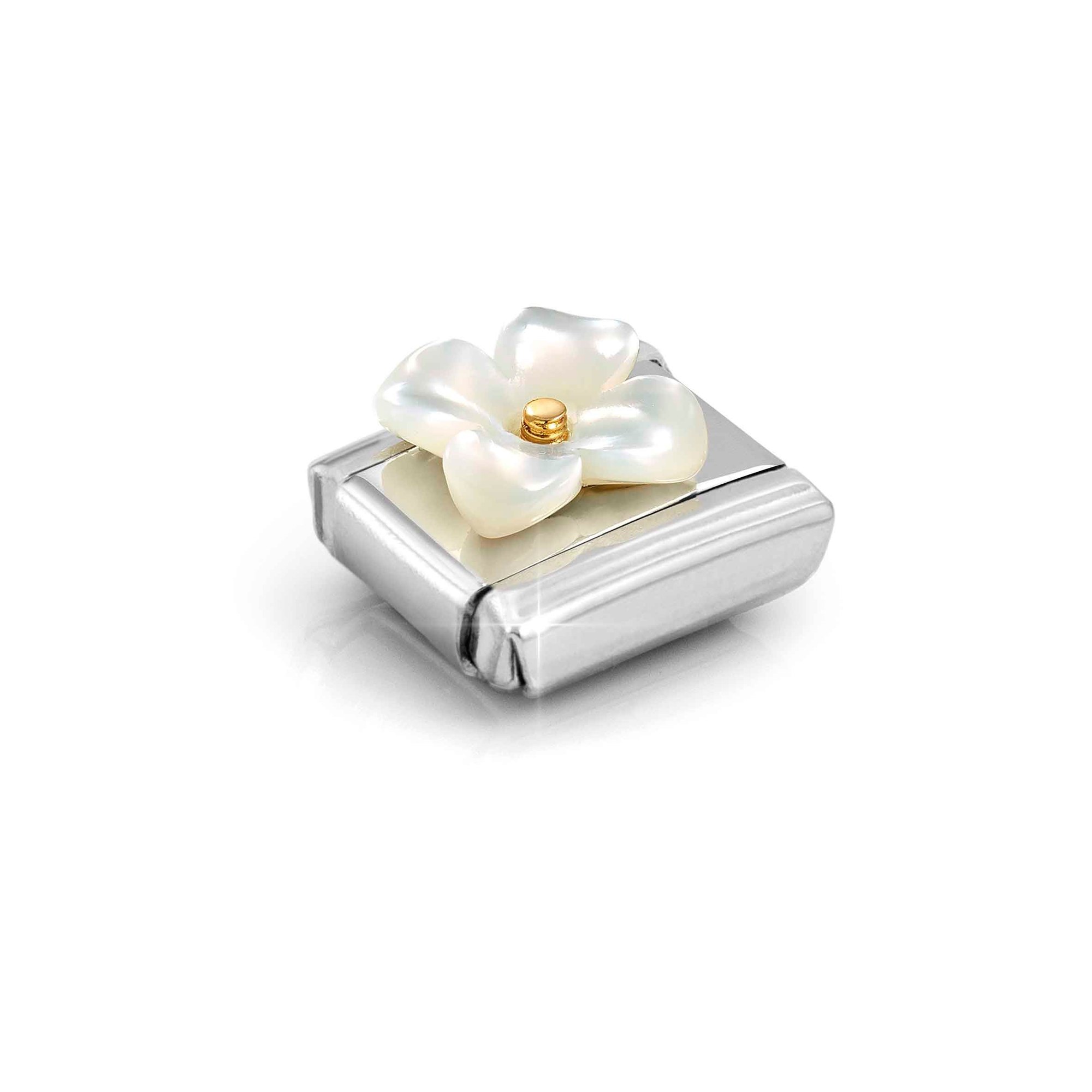 Nomination CLASSIC Element - Edelsteinmsymbol - 585 Gelbgold - Blume - Perlmutt – Ansicht 5