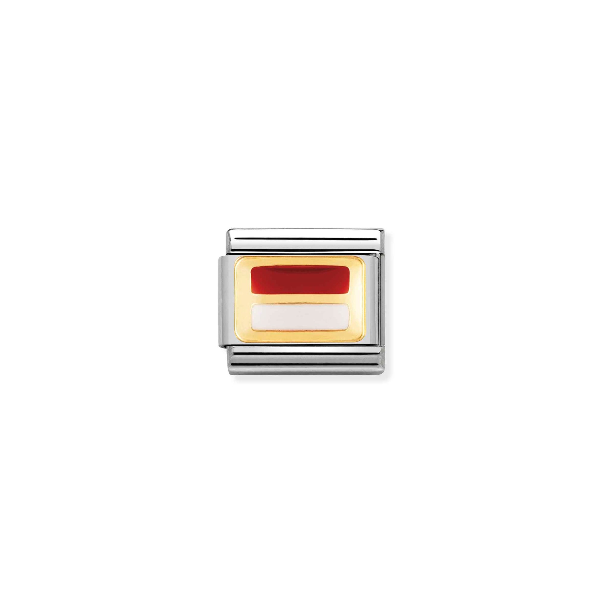 Nomination Composable Classic Charm Flagge Monaco - Edelstahl, Gold 750 Gelbgold, Emaille