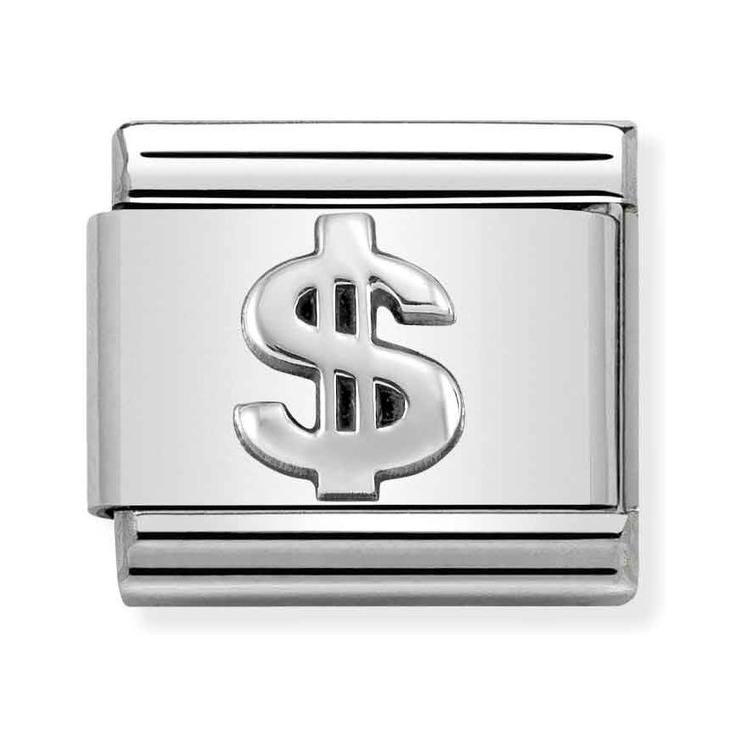 Nomination Composable Classic Charm Dollarzeichen - Edelstahl, Sterling Silber