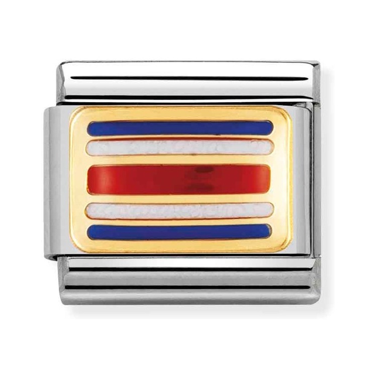 Nomination Composable Classic Charm Flaggenalphabet C - Edelstahl, Gold 750 Gelbgold, Emaille