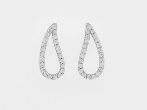 Ohrringe Silber rhod. Tropfen glitzernd Stecker Zirkonia in eleganter Tropfenform, perfekt für festliche Anlässe, Hersteller Juwelier Harnisch, Zirkonia.