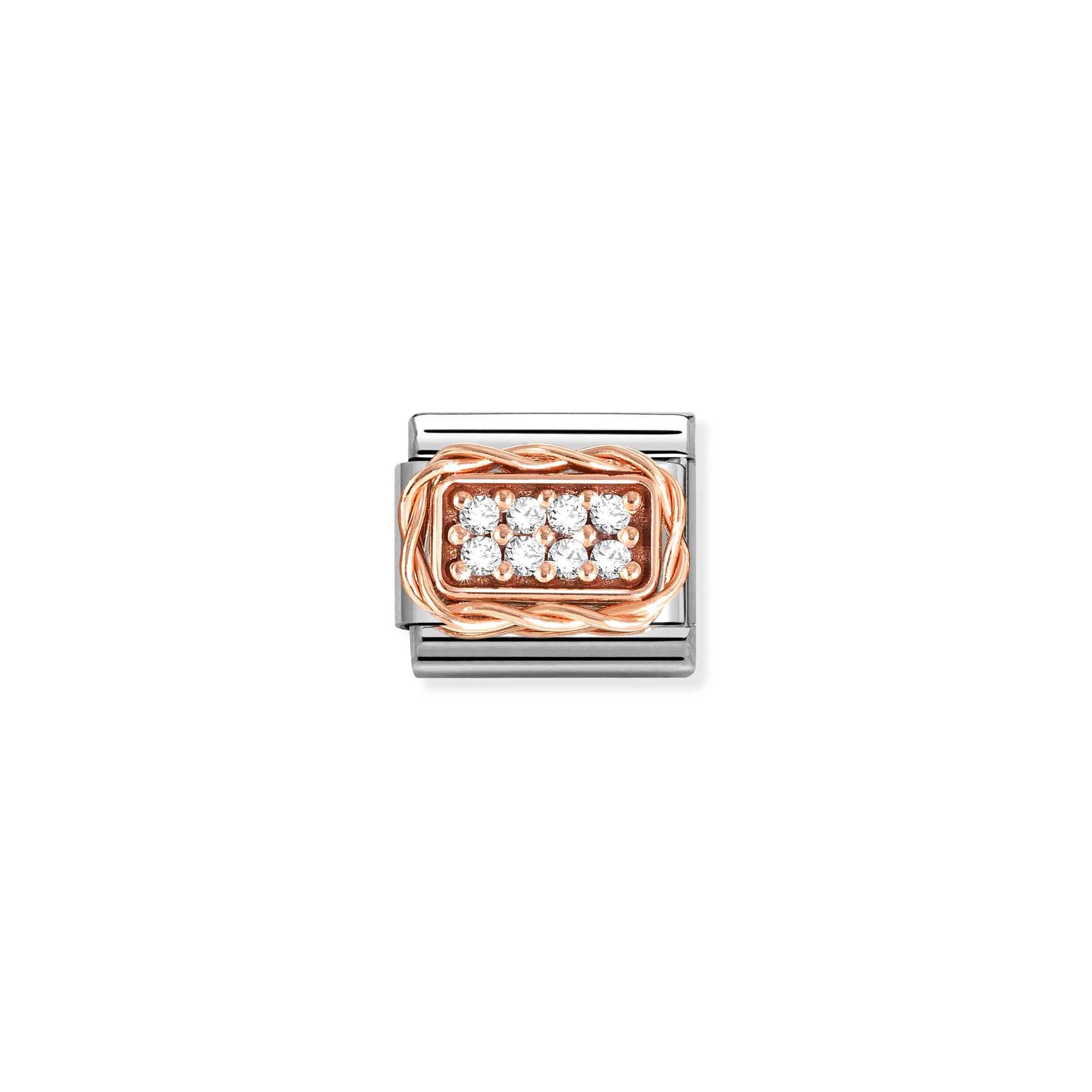 Nomination Composable Classic Charm Pavé weiß - Edelstahl, Roségold, Zirkonia