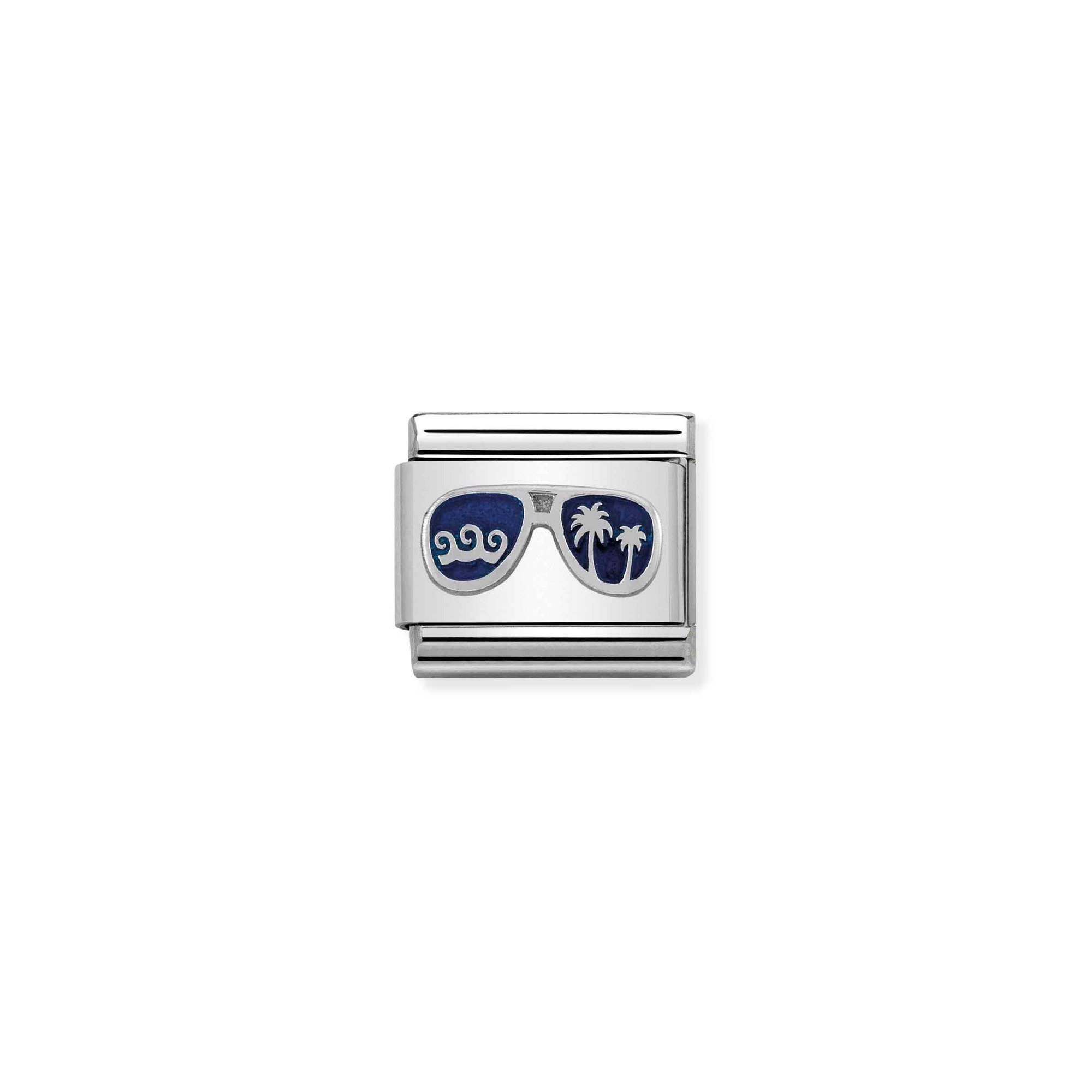 Nomination Composable Classic Charm Sonnenbrille Miami blau - Edelstahl, Silber 925, Emaille