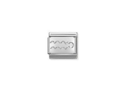 Silbernes Armbandglieder mit dem Sternzeichen Wassermann und Zirkonia, von Nomination, elegant gestaltet und ideal für Schmuckliebhaber, die Astrologie schätzen.
