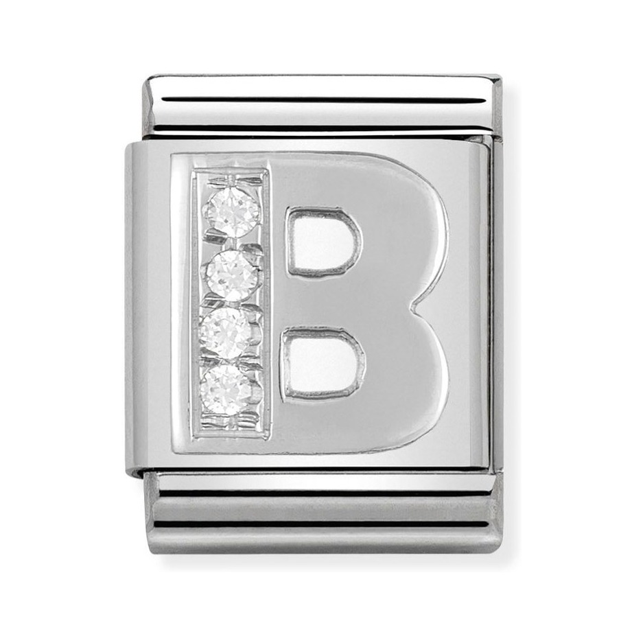 Nomination Composable Big Charm Buchstabe B - Silber 925, Zirkonia