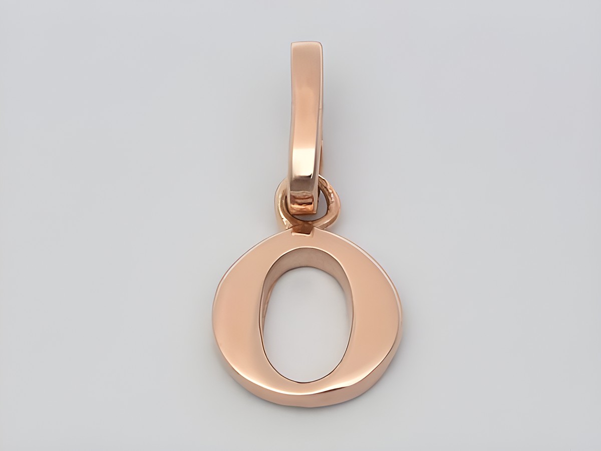Buchstaben Anhänger O aus 925 Sterling Silber rosé vergoldet, elegant und schlicht, ideal für individuelle Schmuckstücke, Hersteller Juwelier Harnisch.
