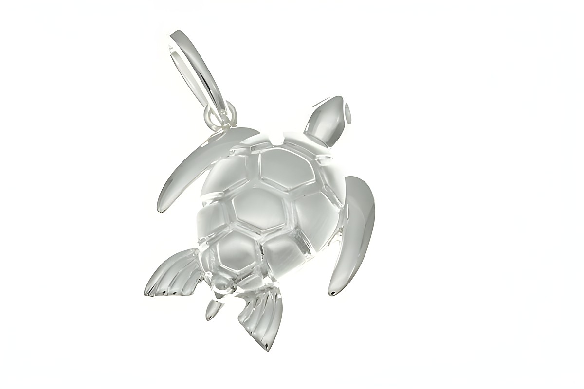 Schildkröte Anhänger aus Sterling Silber von Juwelier Harnisch, elegant mit detailreicher Gestaltung, ideales Schmuckstück für Tierliebhaber.