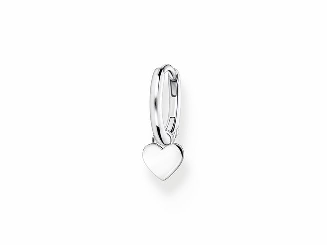 Ohrschmuck aus Sterling Silber von Thomas Sabo, Modell Creole 1 Stück CR696-001-21 mit einem herzförmigen Anhänger, elegant und zeitlos, ideal für verschiedene Anlässe.