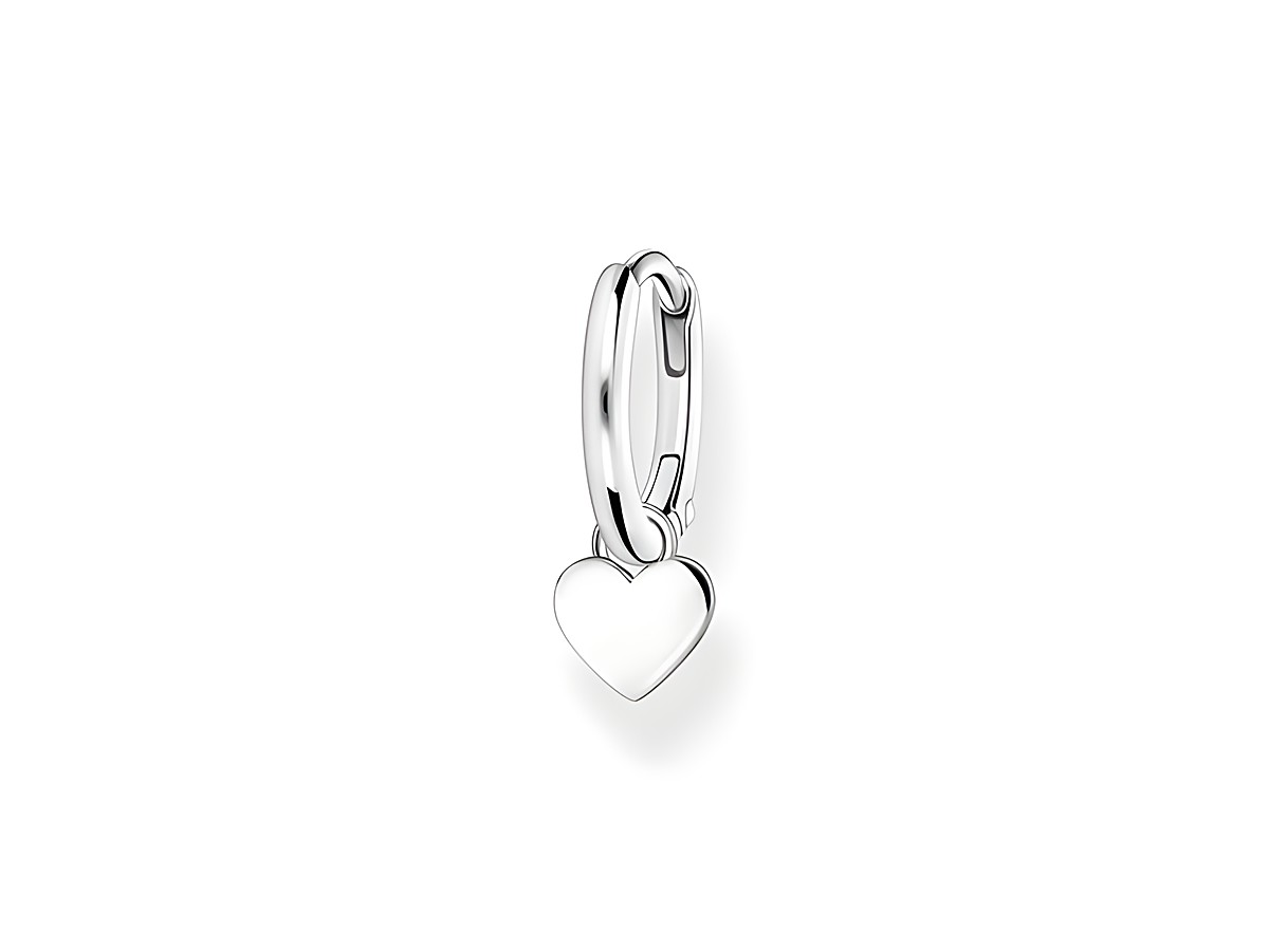 Ohrschmuck aus Sterling Silber von Thomas Sabo, Modell Creole 1 Stück CR696-001-21 mit einem herzförmigen Anhänger, elegant und zeitlos, ideal für verschiedene Anlässe.