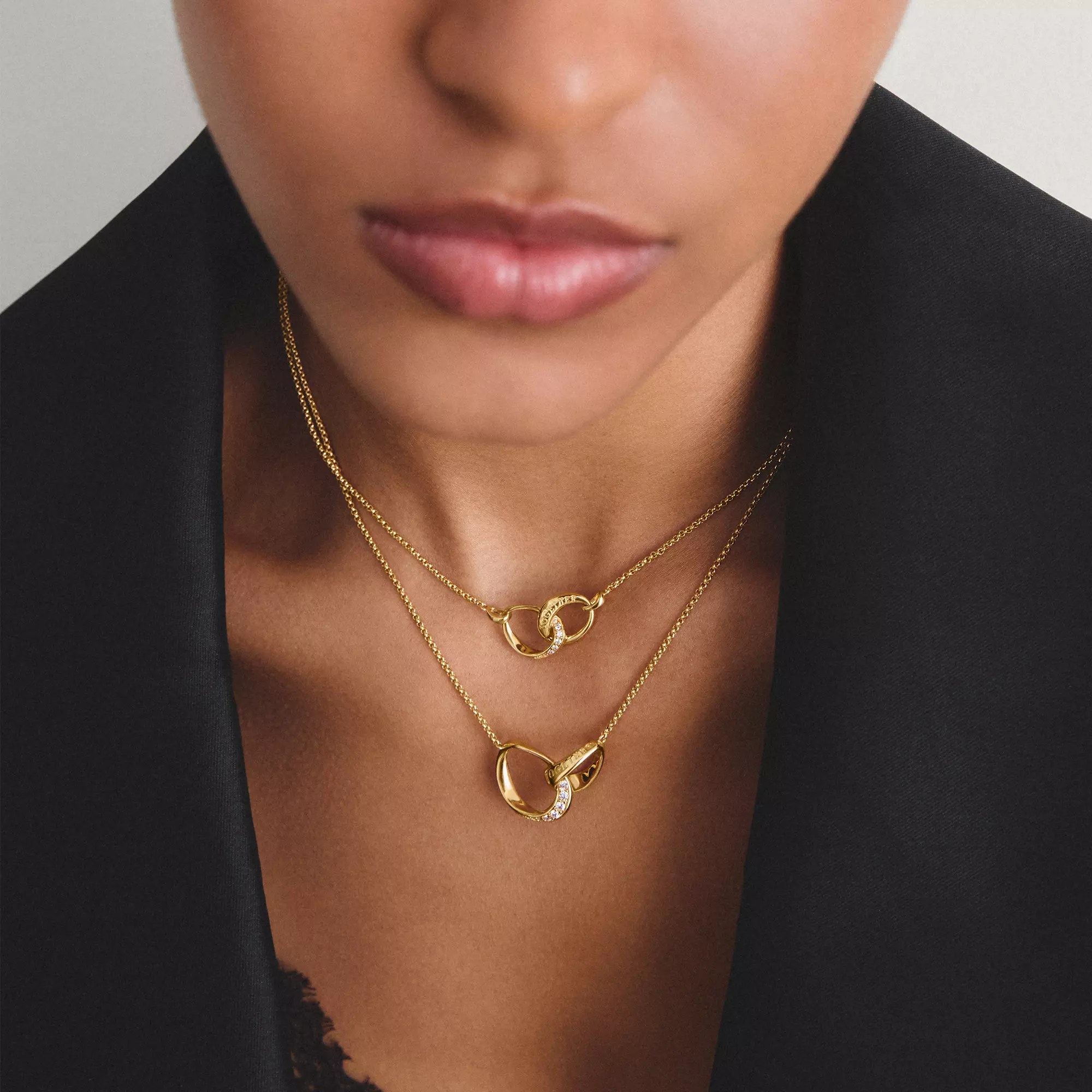 Thomas Sabo Kette Together mit weißem Zirkonia – vergoldet – 45 cm – 12,5 mm hoch – Ansicht 3