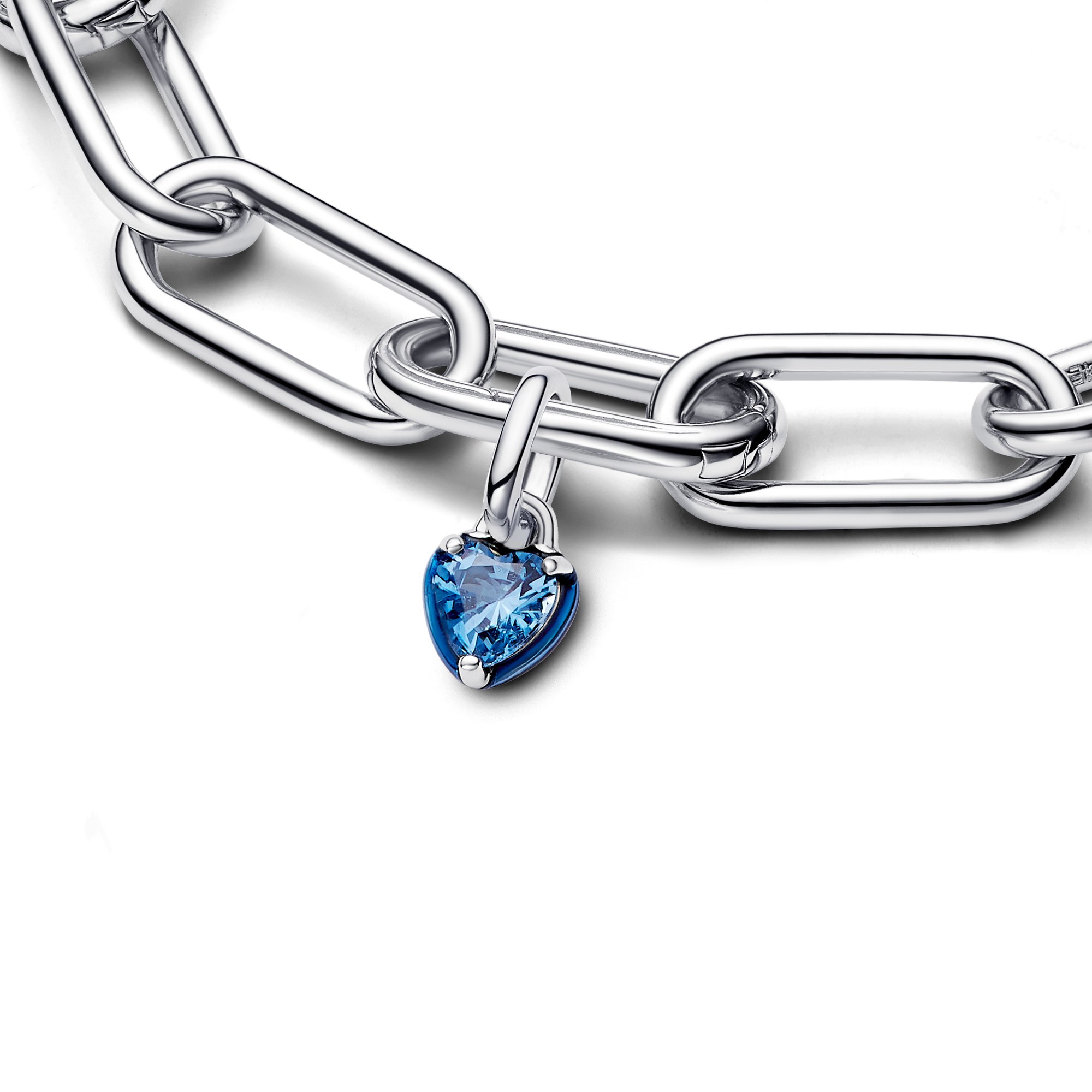 Pandora ME Blaues Chakra-Herz-Mini-Anhänger-Charm - Sterling Silber - Kristall + Emaille Blau Ansicht 3 – Ansicht 3