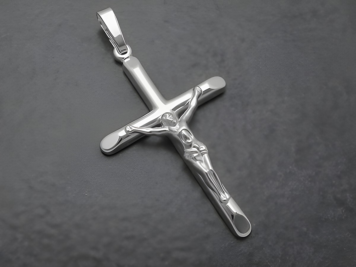 Silber Anhänger - Kreuz mit Jesusfigur von Juwelier Harnisch, zeitlose Geschenkidee, elegant verarbeitet und ideal für Glaubensbekundung oder als Schmuckstück.