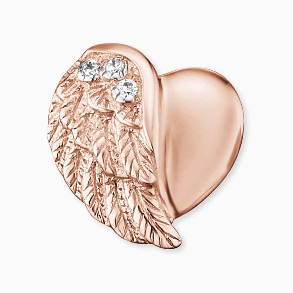 Engelsrufer LILHEARTWING Ohrstecker Herzflügel - mit Zirkonia Roségold vergoldet auf Silber – Ansicht 3