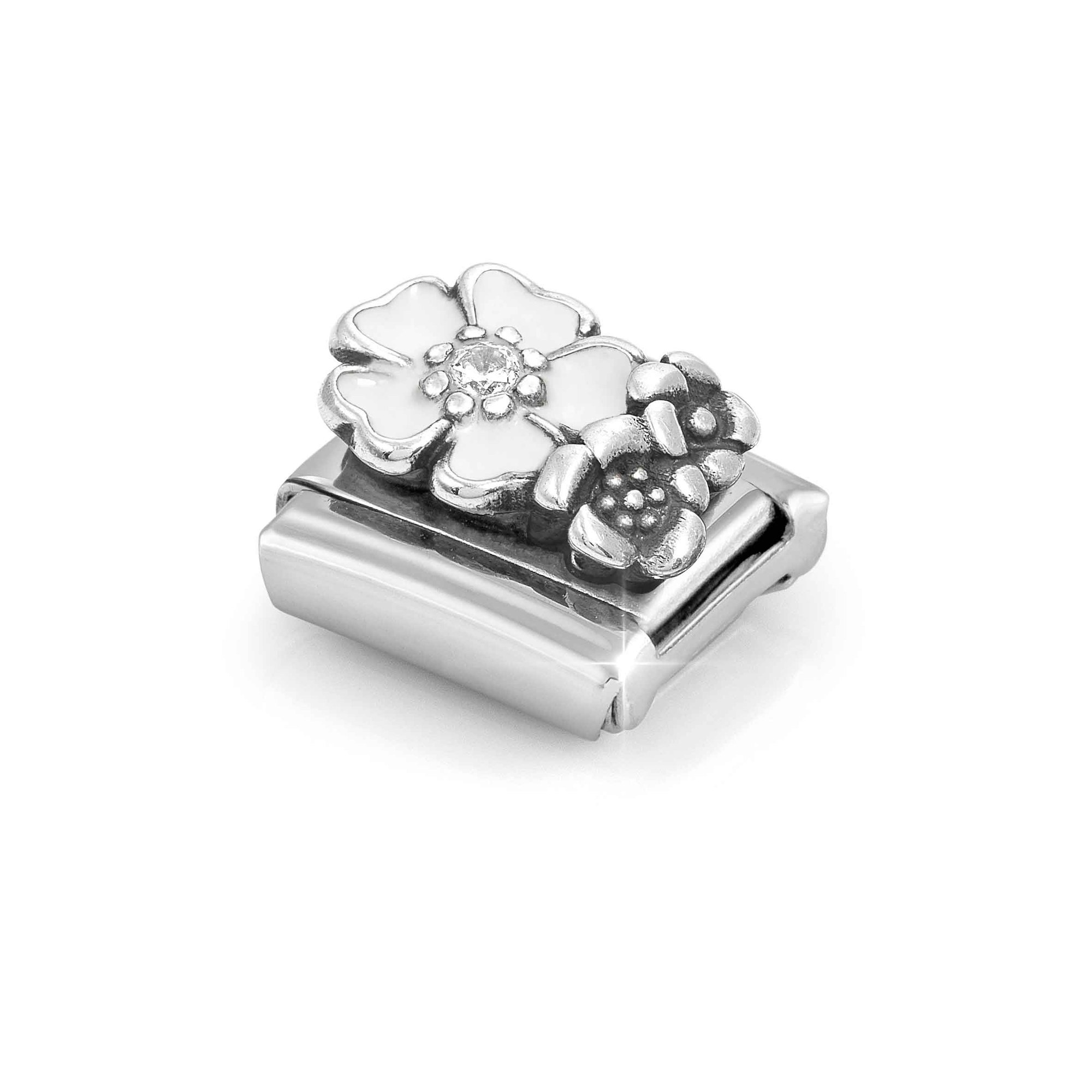 Nomination Composable Classic Charm Blume weiß - Edelstahl, Sterling Silber, Emaille, Zirkonia – Ansicht 4