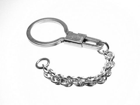 80024-0 BLANKO Kordel aus Sterling Silber mit Schlüsselanhänger von Juwelier Harnisch, robustes Design, ideal für die Aufbewahrung von Schlüsseln und anderen kleinen Gegenständen.