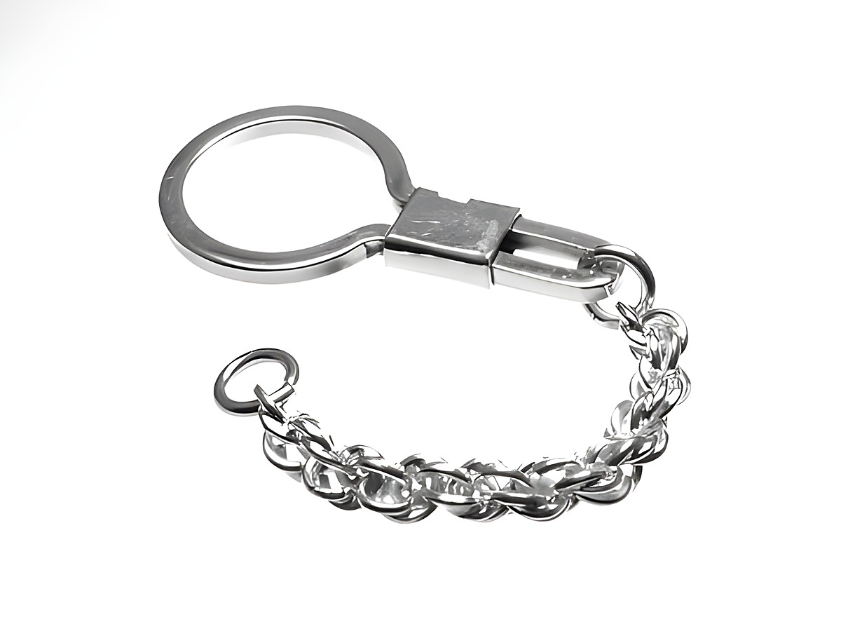 BLANKO Kordel aus Sterling Silber mit Schlüsselanhänger von Juwelier Harnisch, robustes Design, ideal für die Aufbewahrung von Schlüsseln und anderen kleinen Gegenständen.