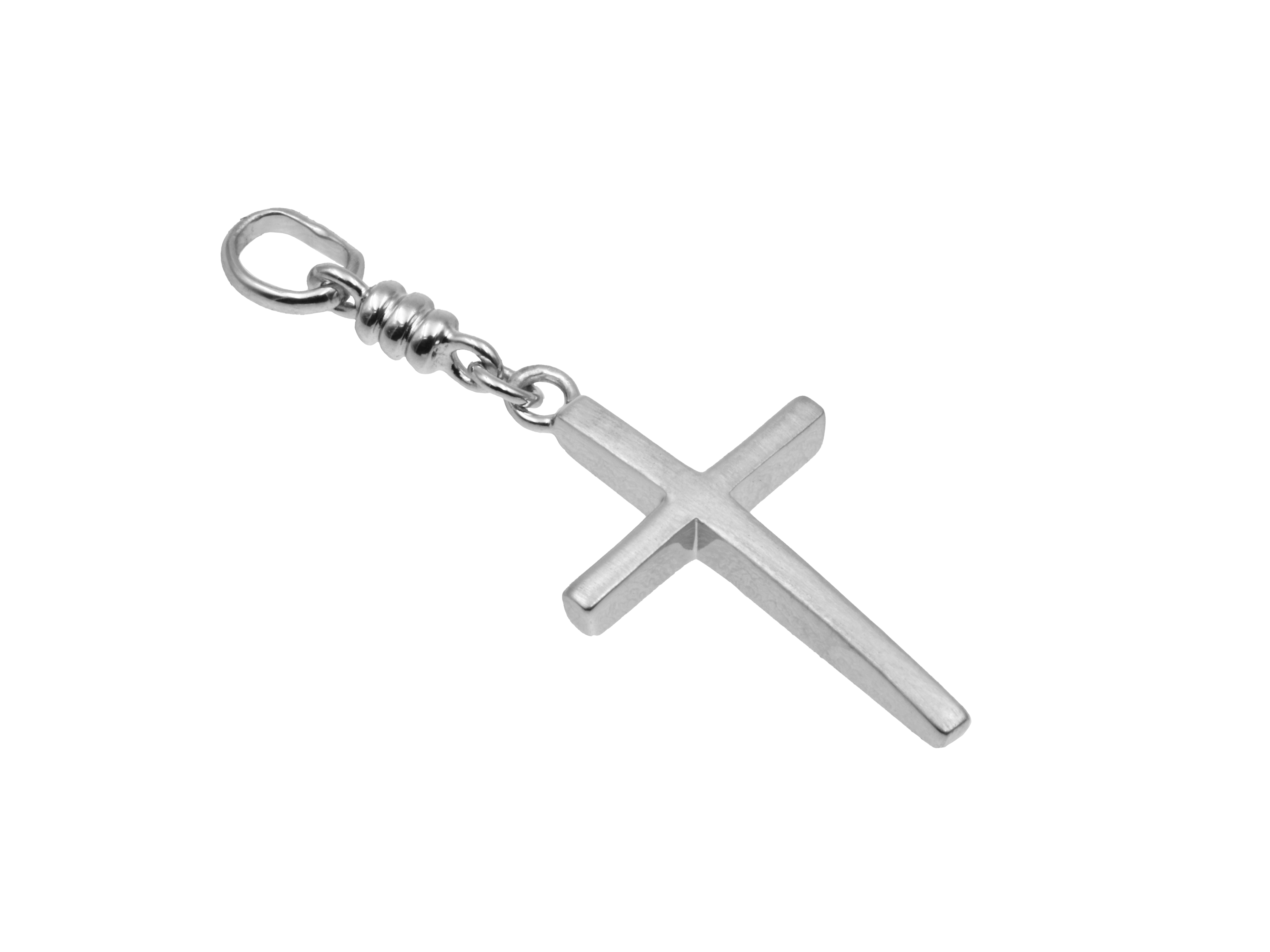 Anhänger Kreuz am Knotenseil - Sterling Silber rhod. Anhänger Kreuz am Knotenseil aus rhodiniertem Sterling Silber, schlicht und elegant, ideal als Schmuckstück oder Geschenk, Hersteller Juwelier Harnisch, Neuheit im Silbersortiment.