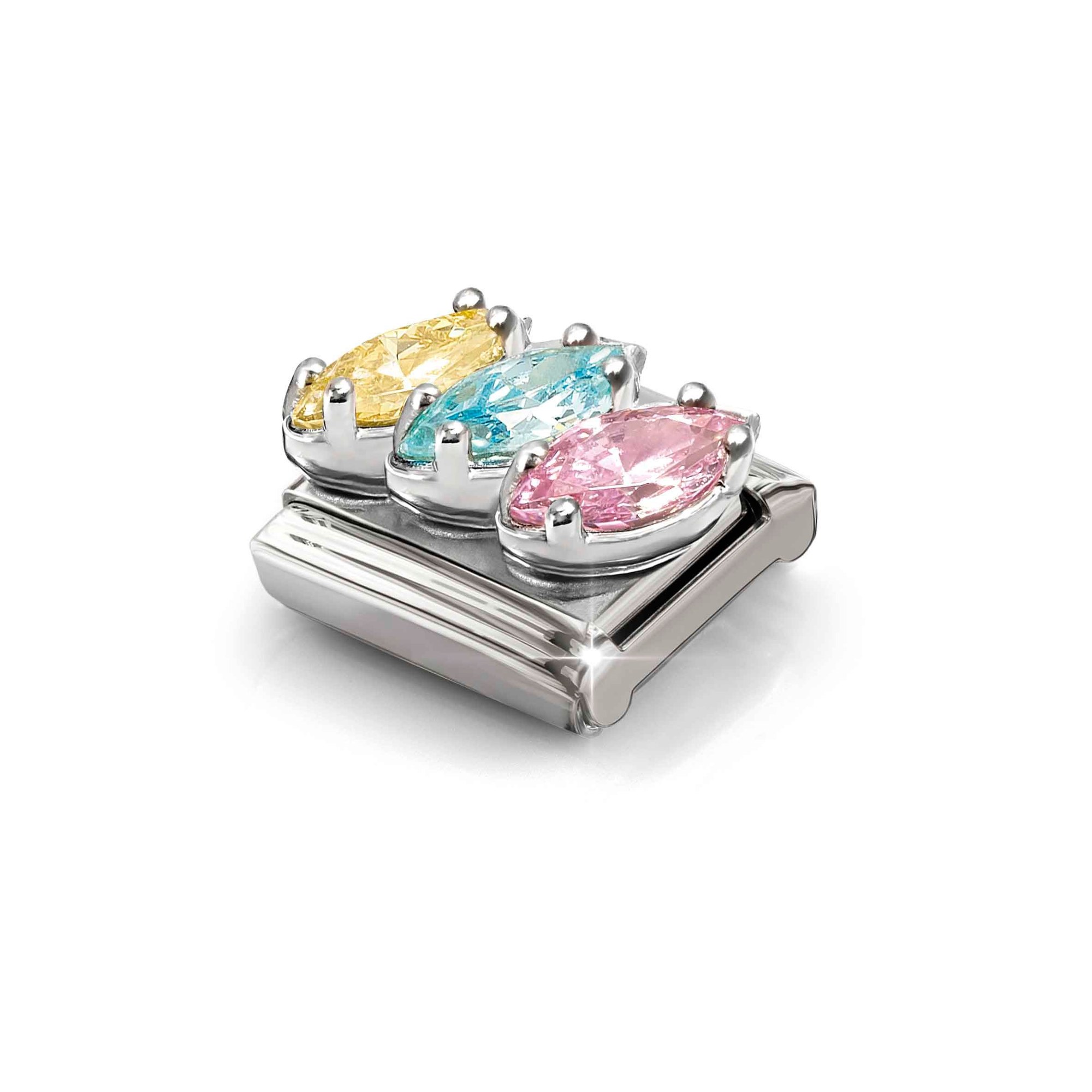 Nomination Composable Classic Charm Trilogy gelb-hellblau-rosa - Edelstahl, Sterling Silber – Ansicht 4