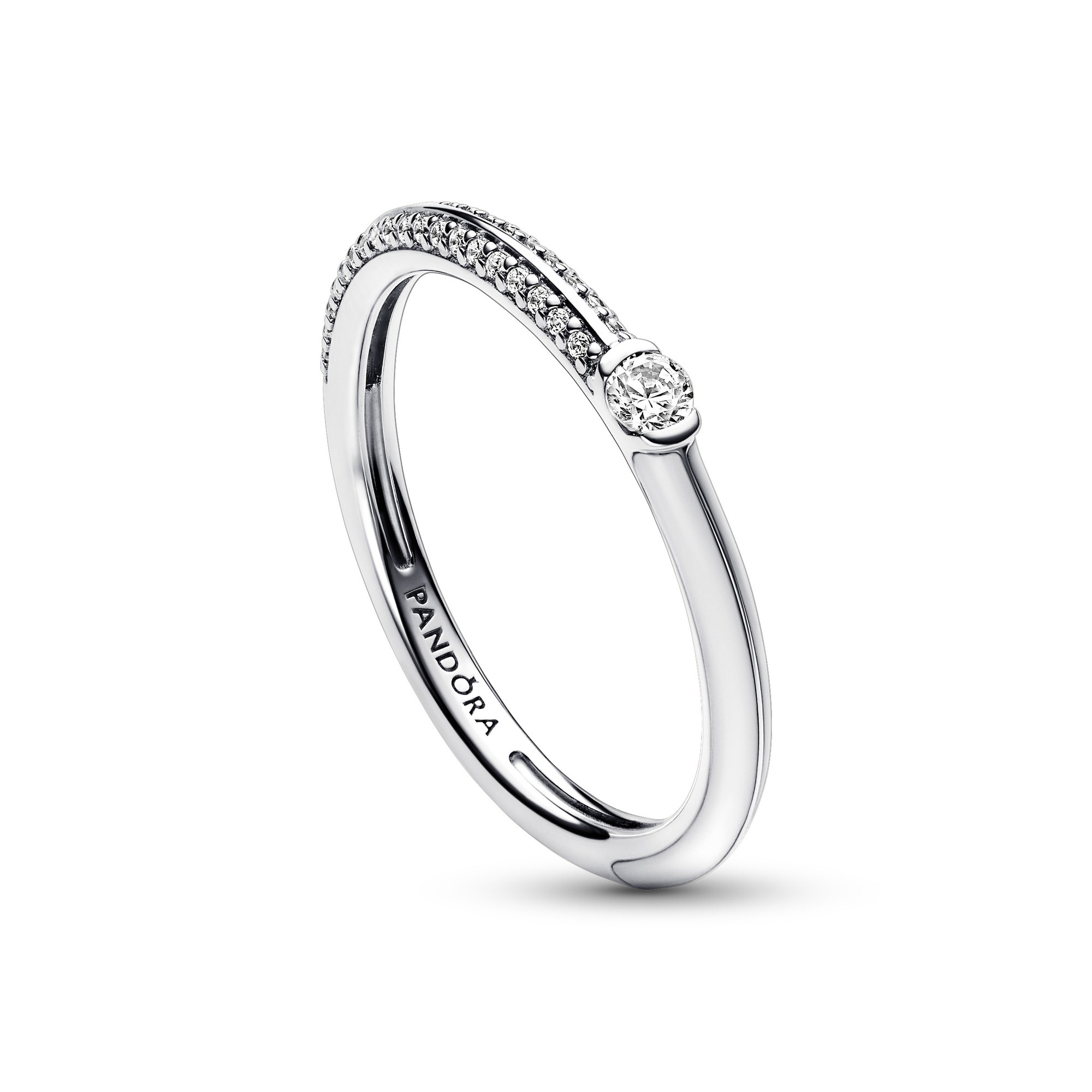 Pandora ME Pavé & Weißer Doppelring - Sterling Silber Ansicht 3 – Ansicht 3