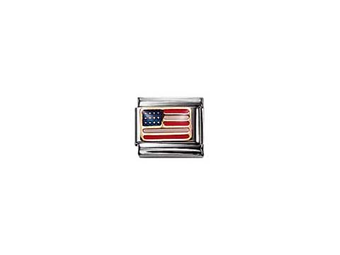 403023504-0 Emaillierter Charm mit der Flagge der USA, Hersteller Nomination, Amerika. Ideal für Schmuckliebhaber und als Geschenk für patriotische Anlässe.