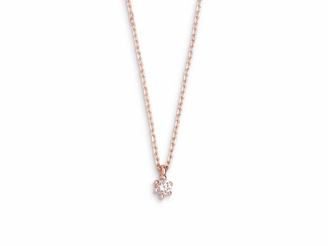 Xenox Gold Kette XG4000R/45 in 45 cm Länge aus Roségold mit einer feinen Karreekette und einem funkelnden Anhänger aus Echtgold. Ideal für elegante Anlässe.