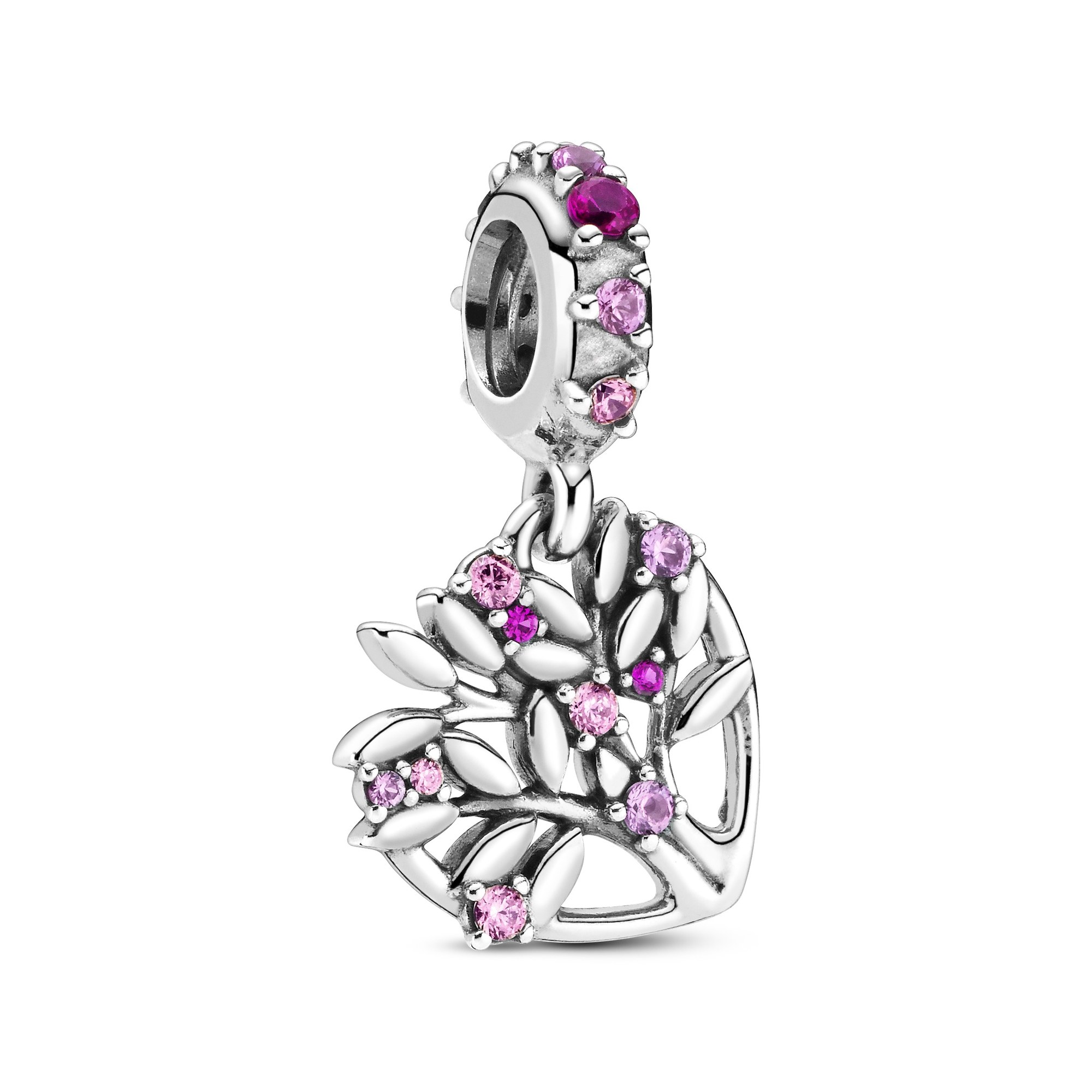 Pandora People - Charm - Rosa Herz Stammbaum - Silber - versch. Steine