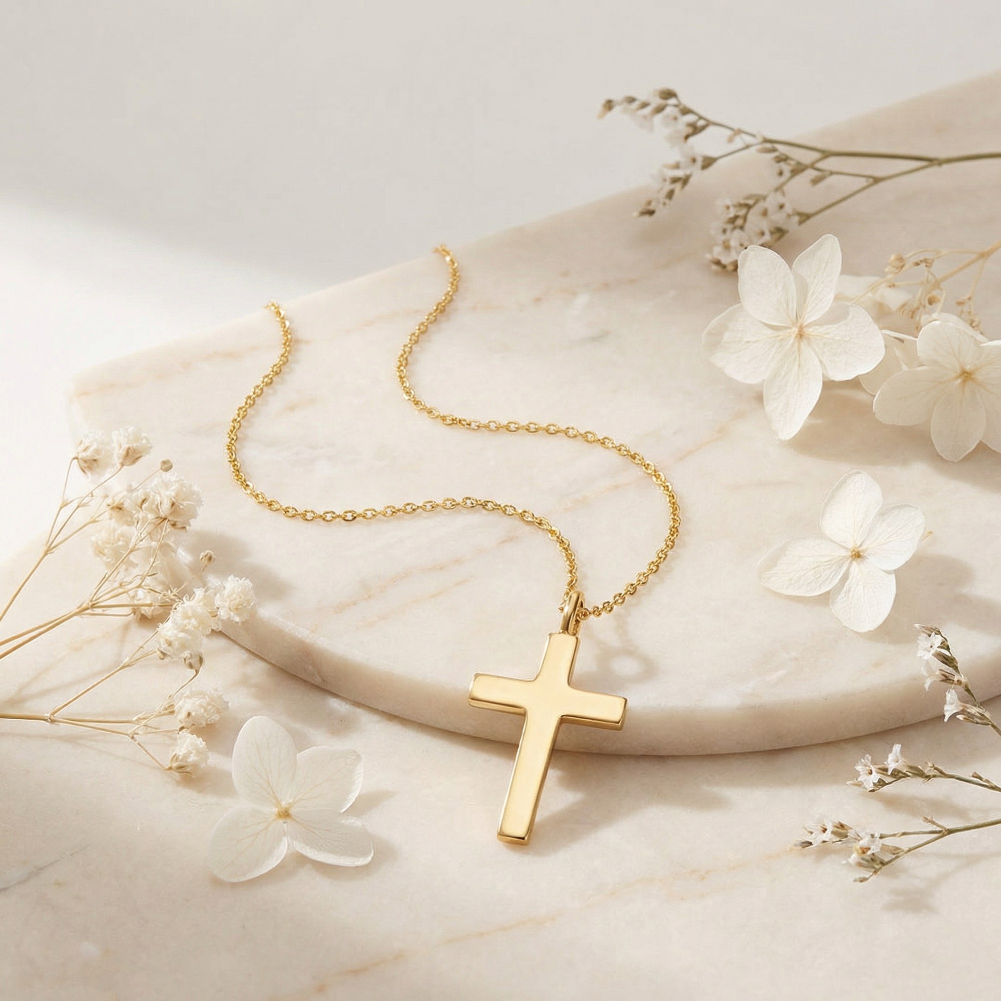 Engelsrufer LILCROSS Halskette mit Anhänger Kreuz platiert - Gelbgold vergoldet auf Silber 38 cm – Ansicht 3