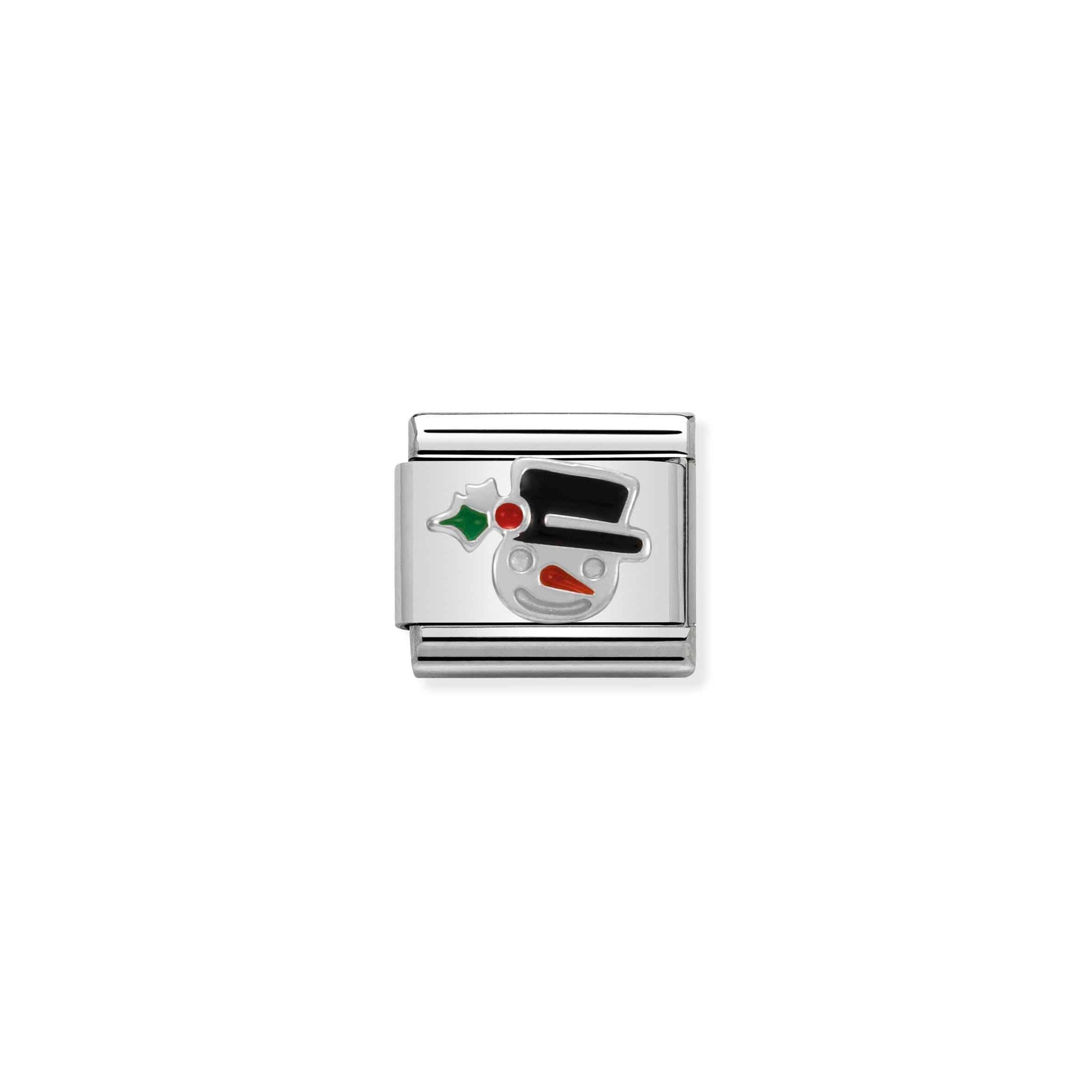 Nomination Composable Classic Charm Schneemann - Edelstahl, Silber 925, Emaille