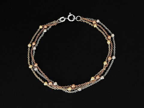Armband Rundanker in Silber tricolor, 19 cm lang, mit Federringverschluss, ohne Stein, gefertigt von Juwelier Harnisch, zeitlos elegant und vielseitig tragbar.