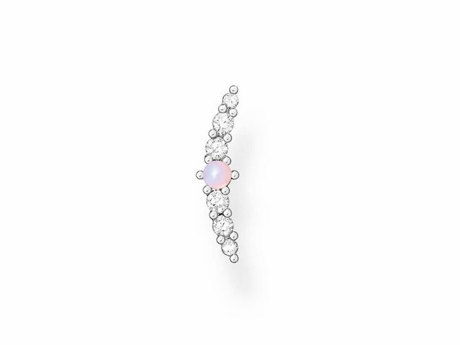Thomas Sabo Charming Ohrstecker aus Sterling Silber mit Glas-Keramik Stein und Zirkonia, elegantes Design mit einem zentralen Stein und funkelnden Zirkonia, idealer Ohrschmuck.