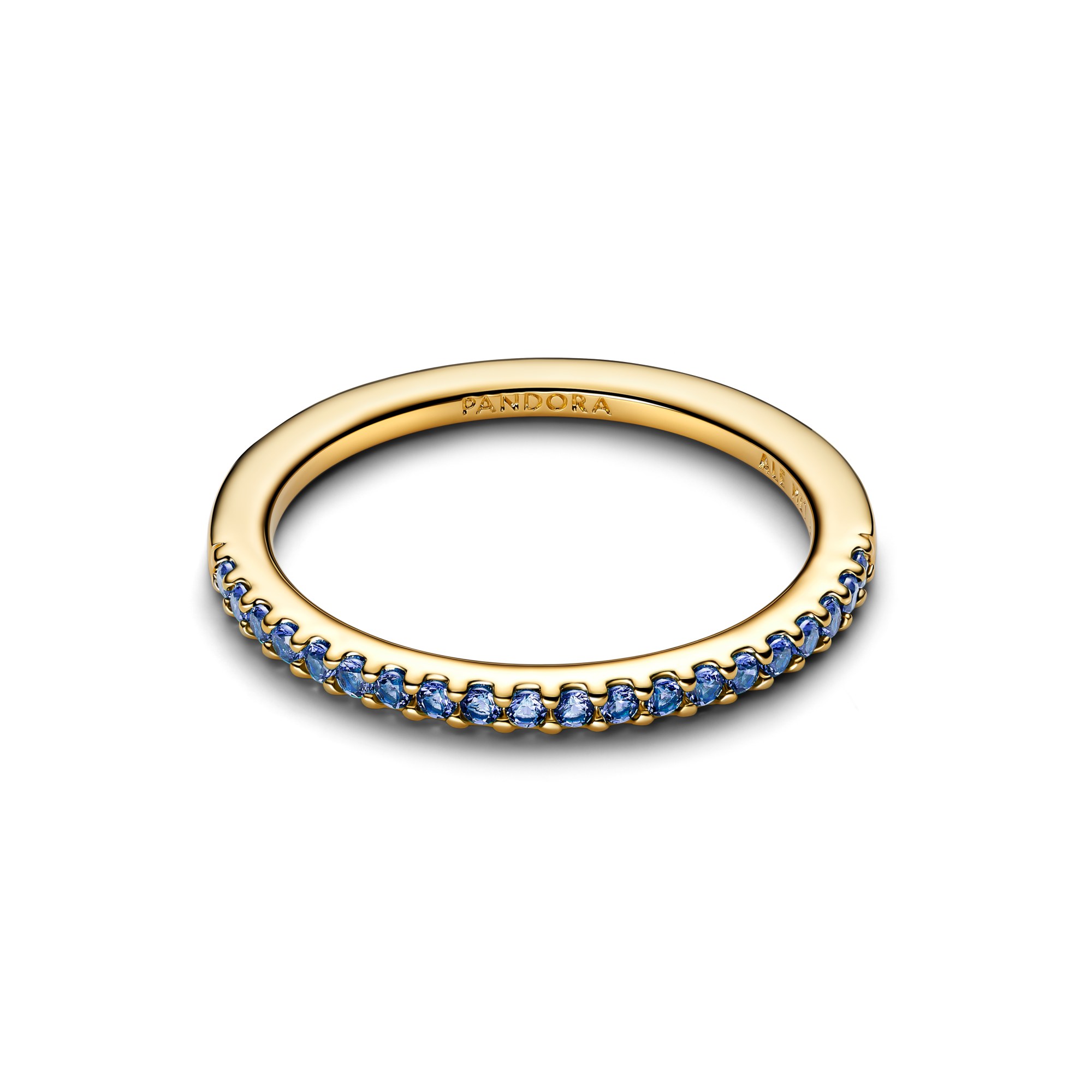 Pandora Funkelnder Halb-Eternity-Ring synth. Kristall - Blau - Gelbgold Vergoldung – Ansicht 2