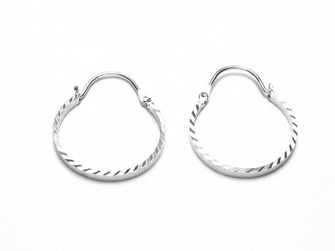 32441-0 Silber Creole Ohrringe mit einem Durchmesser von 18,5 mm, Hersteller Juwelier Harnisch, elegantes Design bis 25 mm, ideal für jeden Anlass.