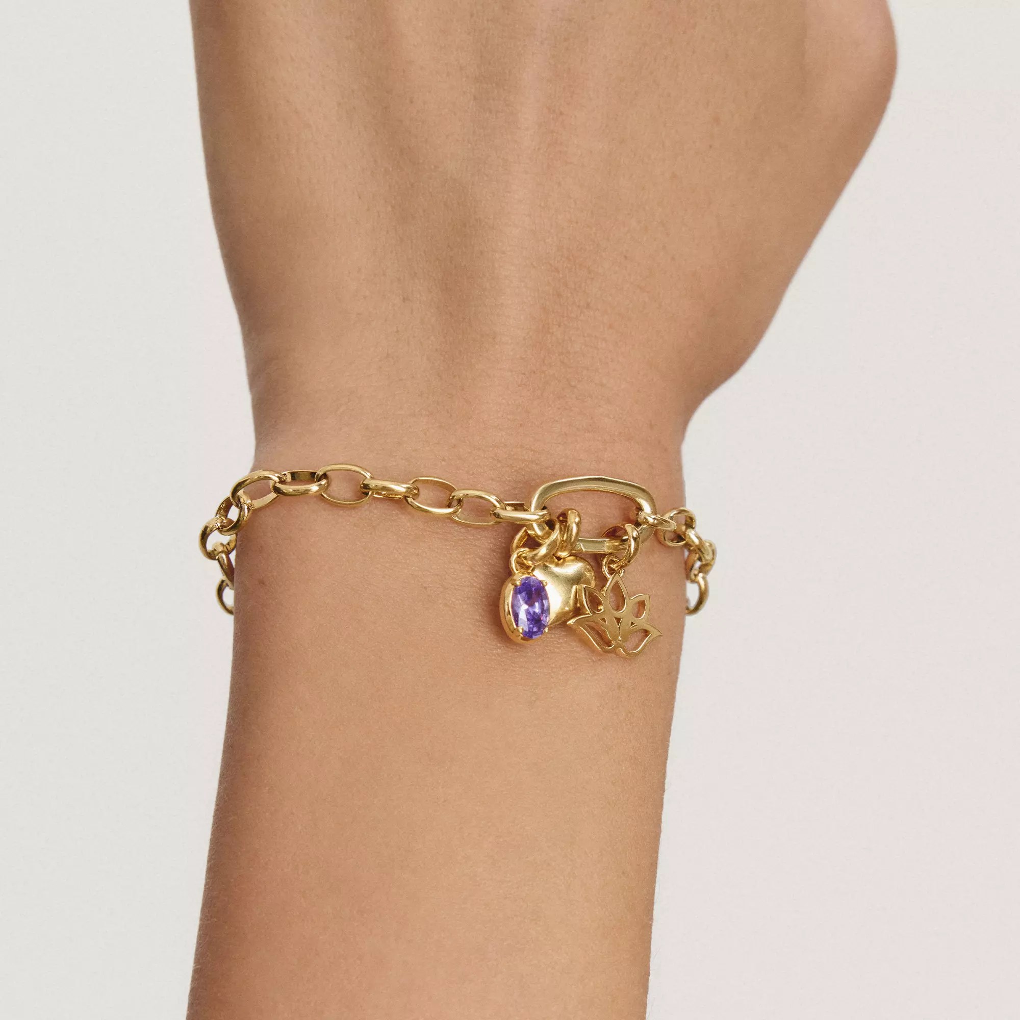 Thomas Sabo Connect - Charm Lotus - 18k Gelbgold Vergoldung - Charm mit Öse – Ansicht 4