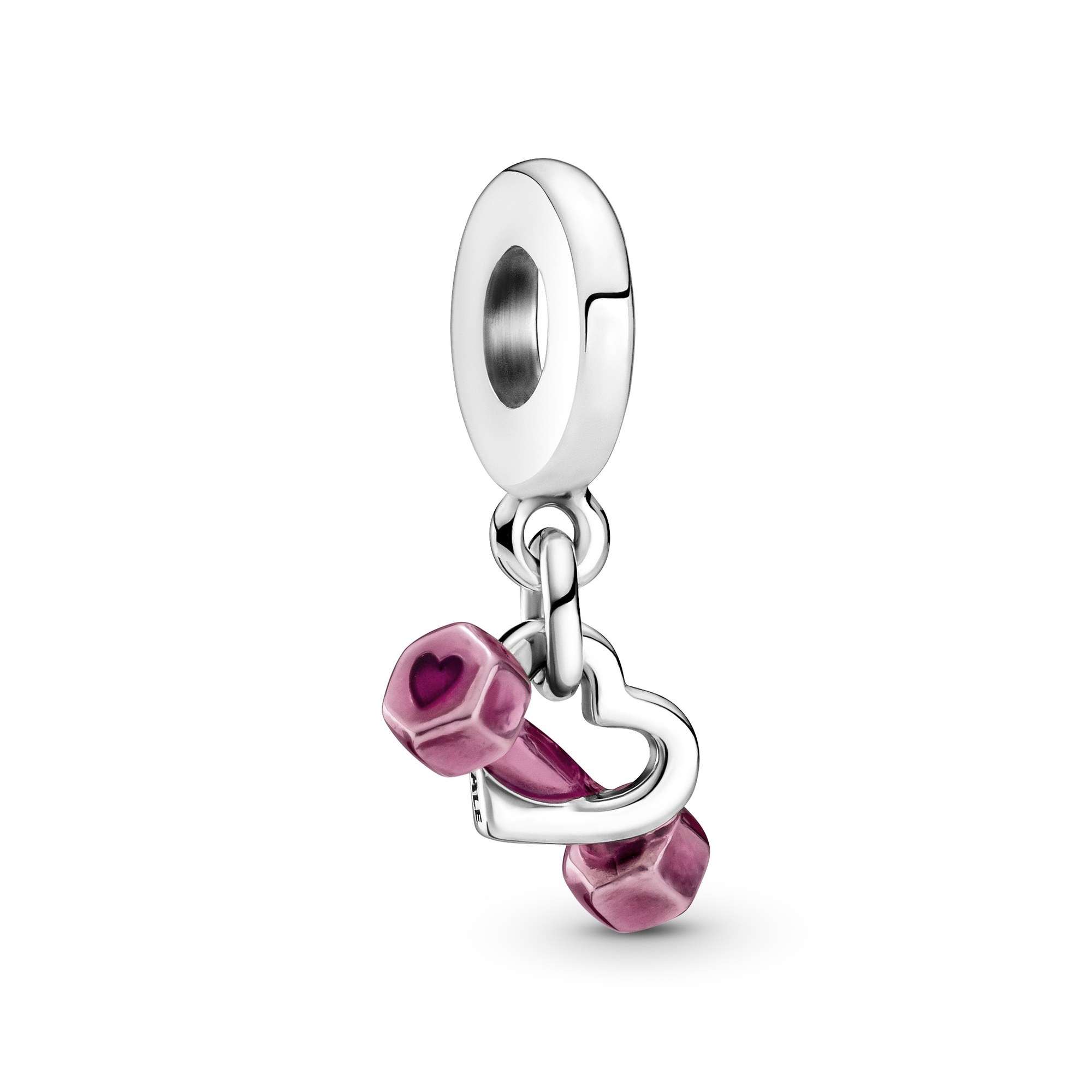 Pandora Silber Hantel Silber charm - Emaille - Pink
