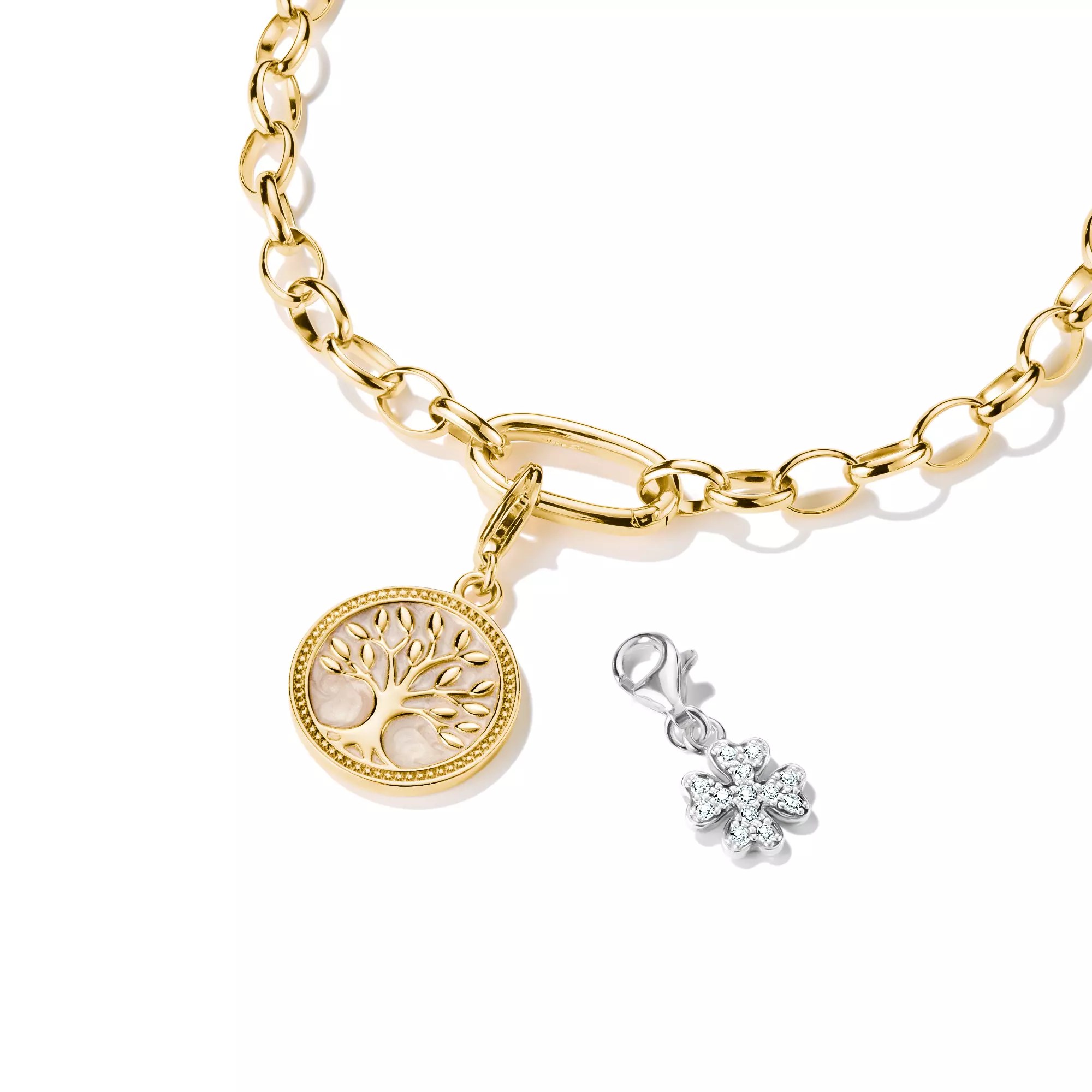 Thomas Sabo Charm-Anhänger - Kleeblatt - Sterling Silber - Zirkonia - weiß – Ansicht 3