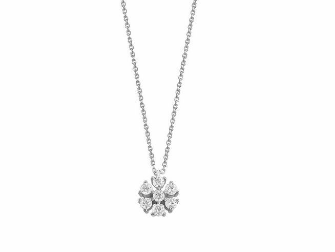 Xenox Sterling Silber Kette XS6085 mit FANCY CUT Karreekette, Länge 40-45 cm, verziert mit einem eleganten Anhänger aus klaren Kristallen, ideal für besondere Anlässe.