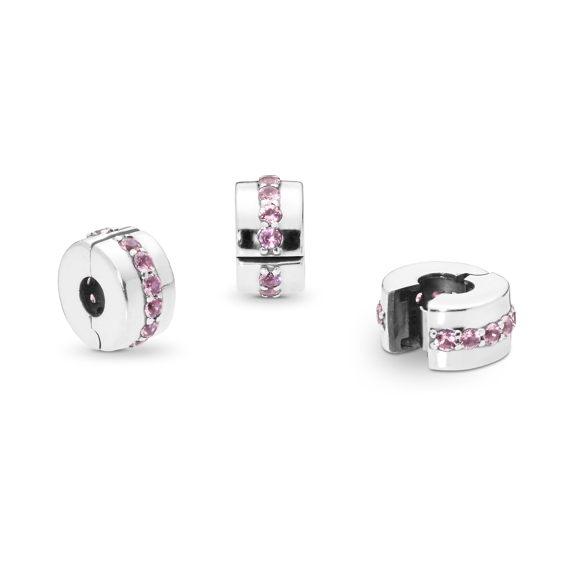 PANDORA Pink Shining Path - Rosa leuchtender Pfad - Clip Charm – Ansicht 2