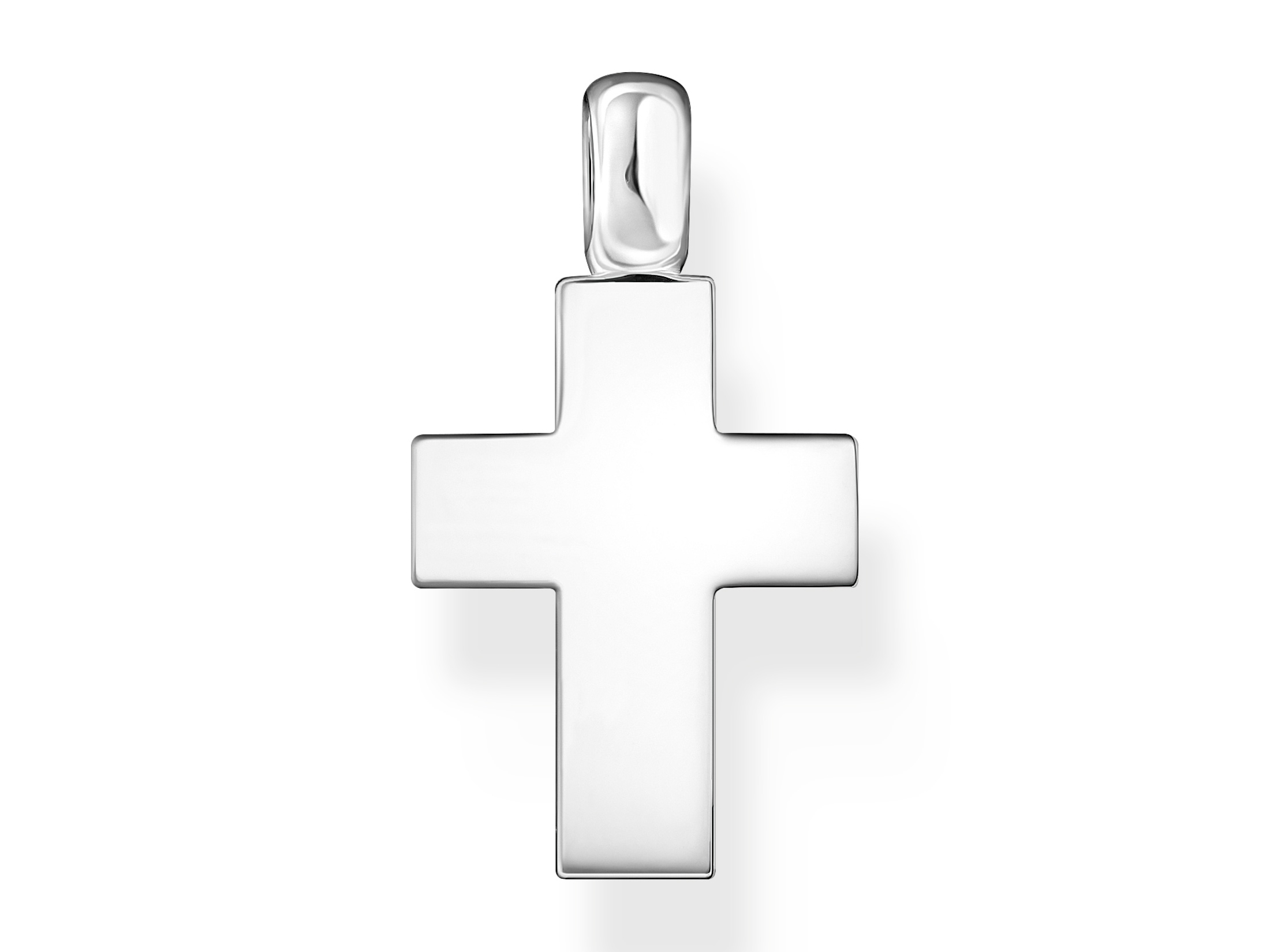 Silberner Anhänger in Kreuzform aus der Kollektion Rebel Basics von Thomas Sabo, modernes Design, ideal für jeden Anlass, Hersteller Thomas Sabo, Neuheit.