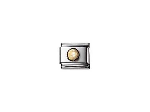 Nomination Classic FUN Tropfen Element 030110 13 in Silber mit einem goldenen Tropfenmotiv. Elegante Antiquität für Schmuckliebhaber, hergestellt von Nomination.
