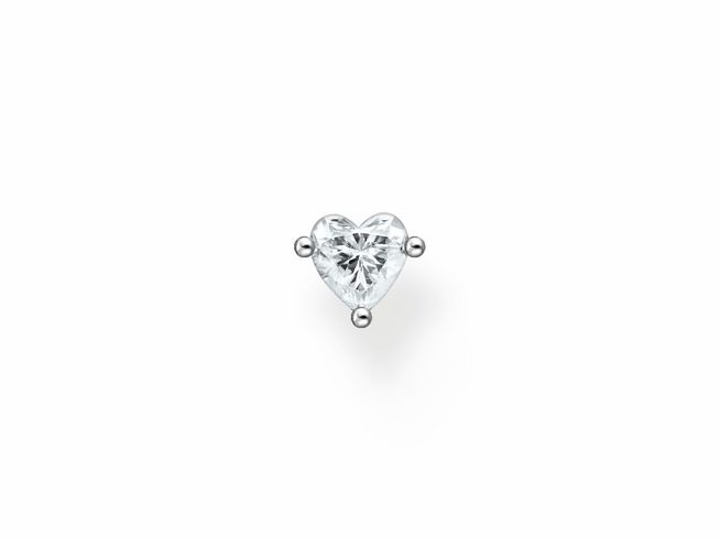 Thomas Sabo Ohrstecker aus Sterling Silber in Herzform mit Zirkonia, edel und glamourös, perfekt für jeden Anlass, ein zeitloses Schmuckstück für Frauen.
