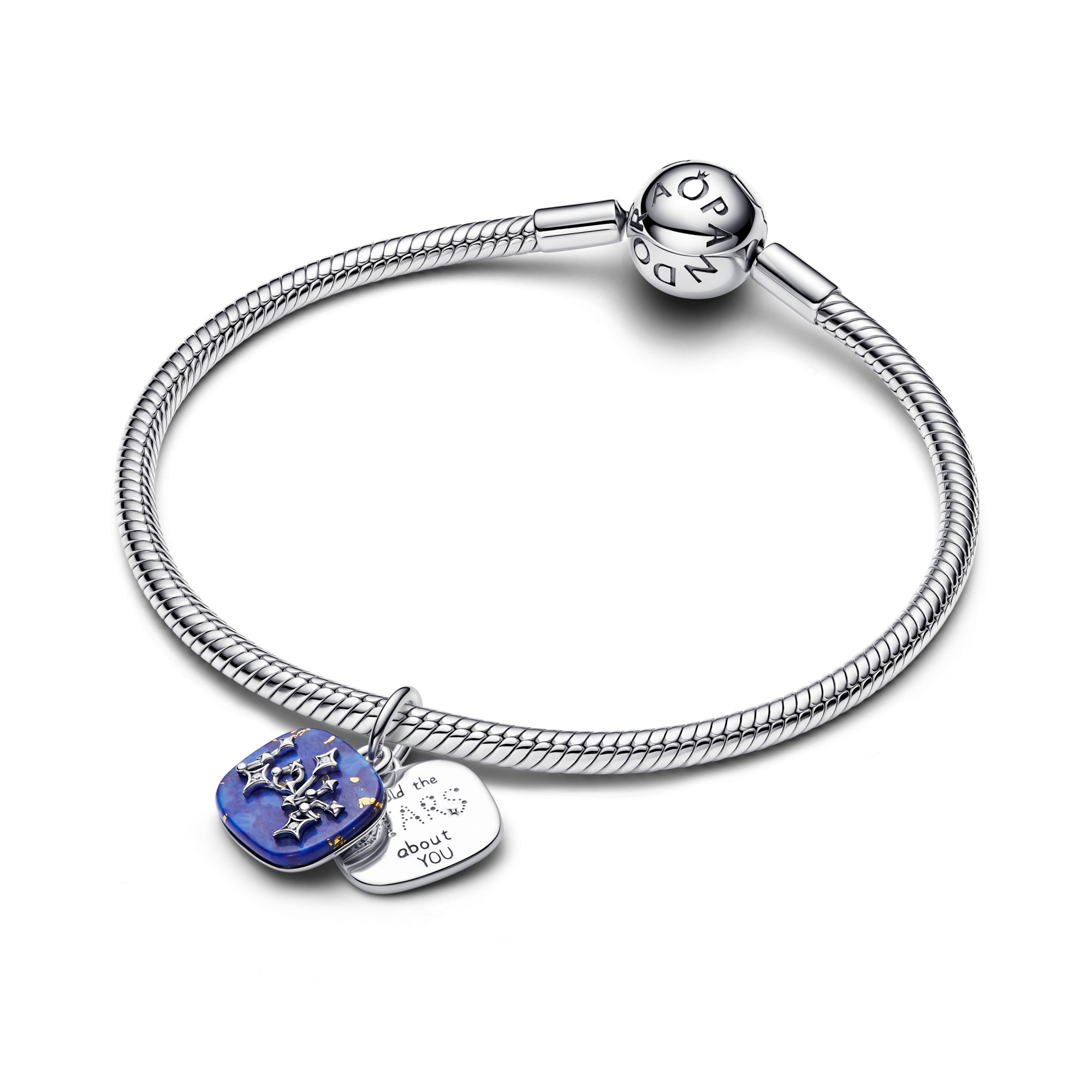 Pandora Moments - Doppel-Hänge-Charm Liebes-Sternbild - Sterling Silber – Ansicht 3