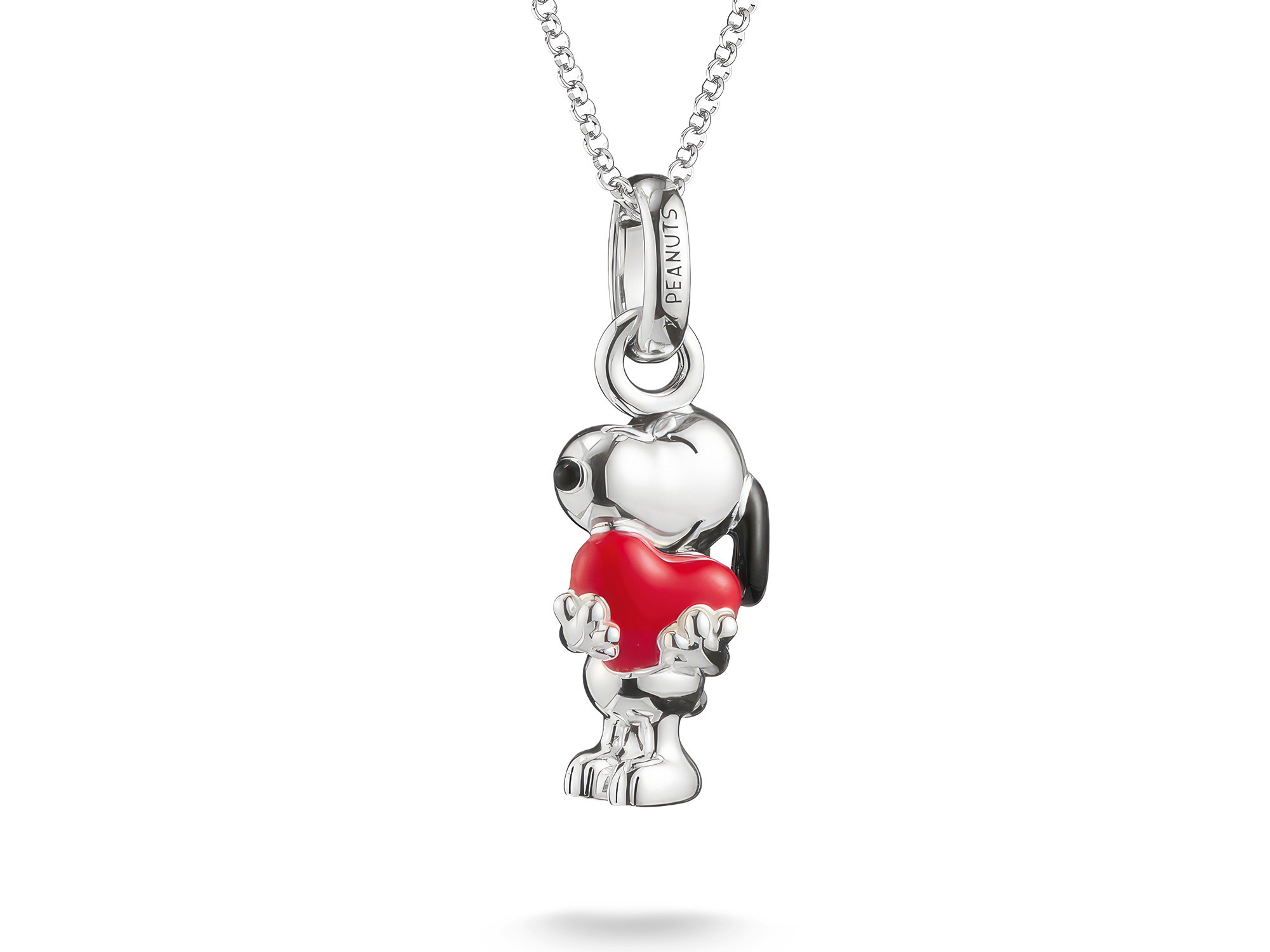 Thomas Sabo Peanuts Kette mit Snoopy, der ein rotes Herz in den Pfoten hält. Die Kette hat eine Länge von 40-45 cm und ist von Pandora. Neuheit im Schmuckangebot.