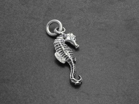 Seepferdchen-Hippocampus 925 Sterling Silber Anhänger für Kinder, detailreiche Darstellung mit feinen Strukturen und elegantem Design, ideal als Schmuckstück oder Geschenk.